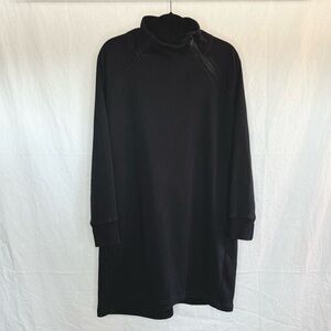 Athleta Cozy Karma Black Sweatshirt Dress, XL